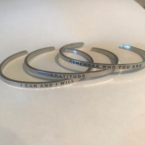 3 silver Mantra bands
